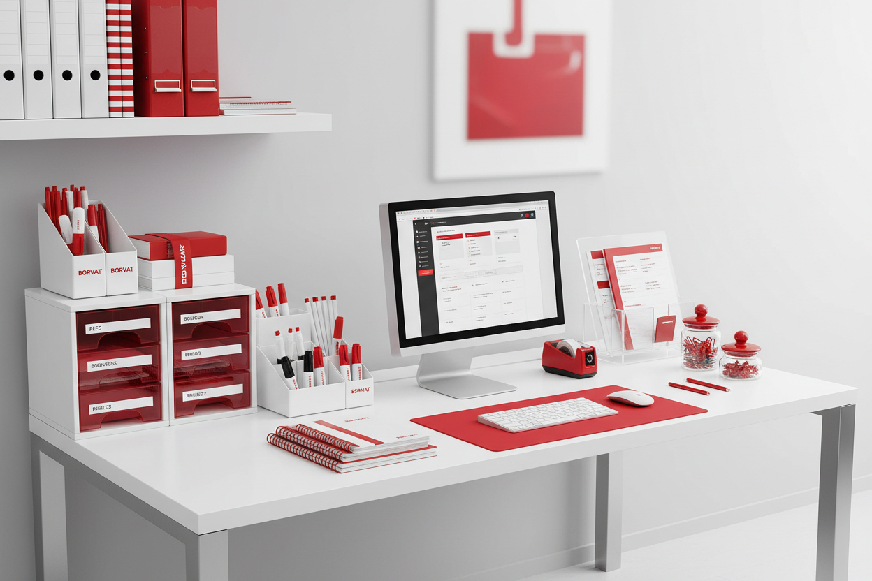 Handige kantoor- en schoolartikelen voor thuis en op het werk. Van opbergoplossingen tot bureauaccessoires – alles voor een georganiseerde werkplek bij Borvat.