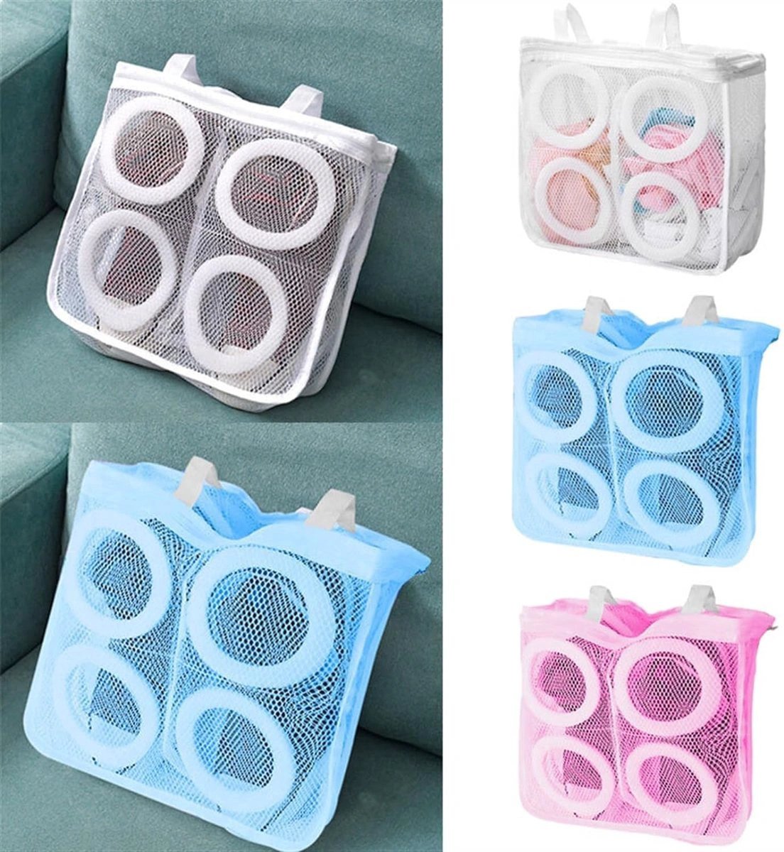 IBBO Shop Waszak voor Schoenen - Anti-Vervorming Wasnet Blauw by IBBO Shop
