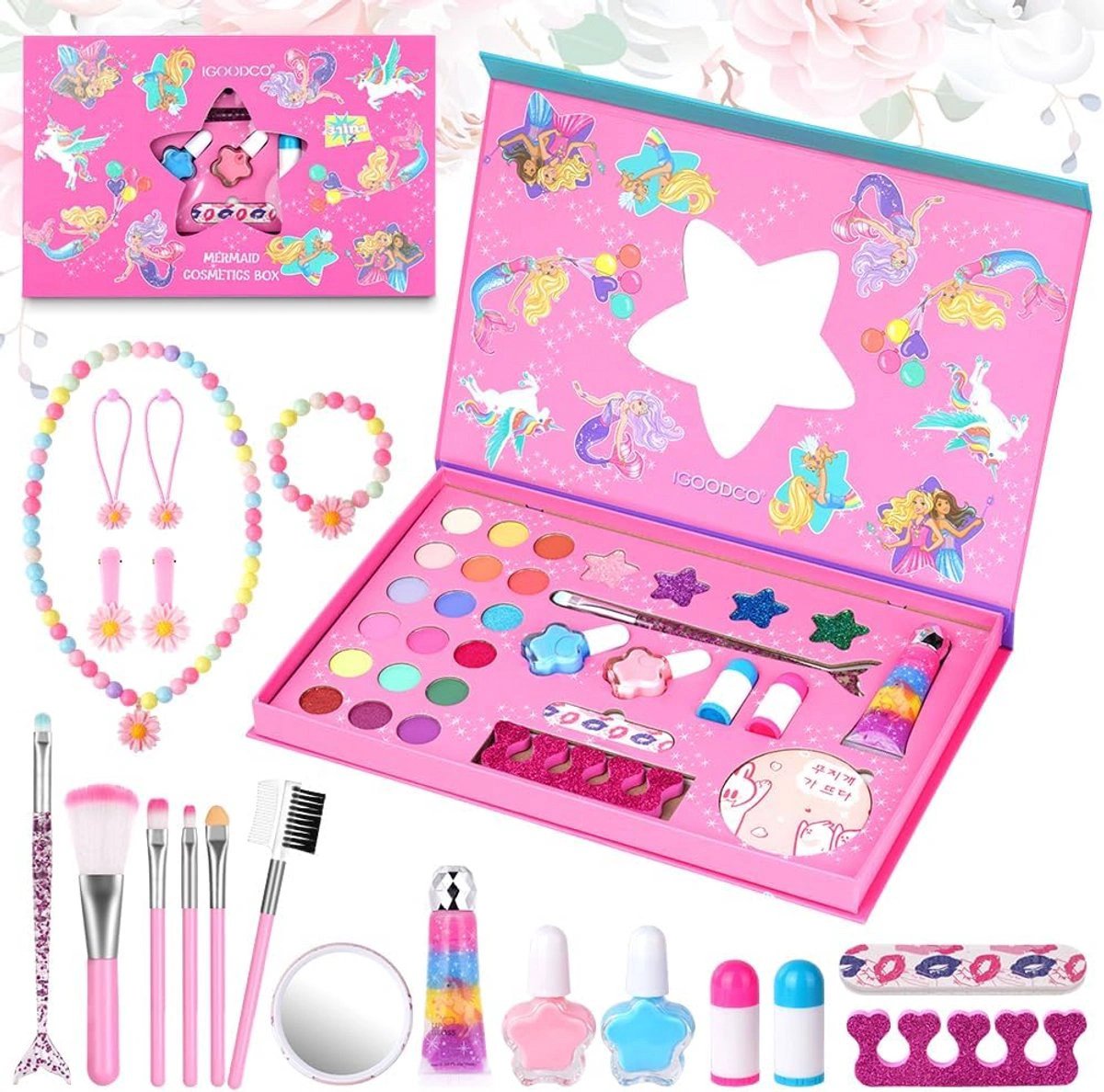 Make-up Set voor Kinderen 42 Delen - Wasbare Cosmetica voor Meisjes by BORVAT