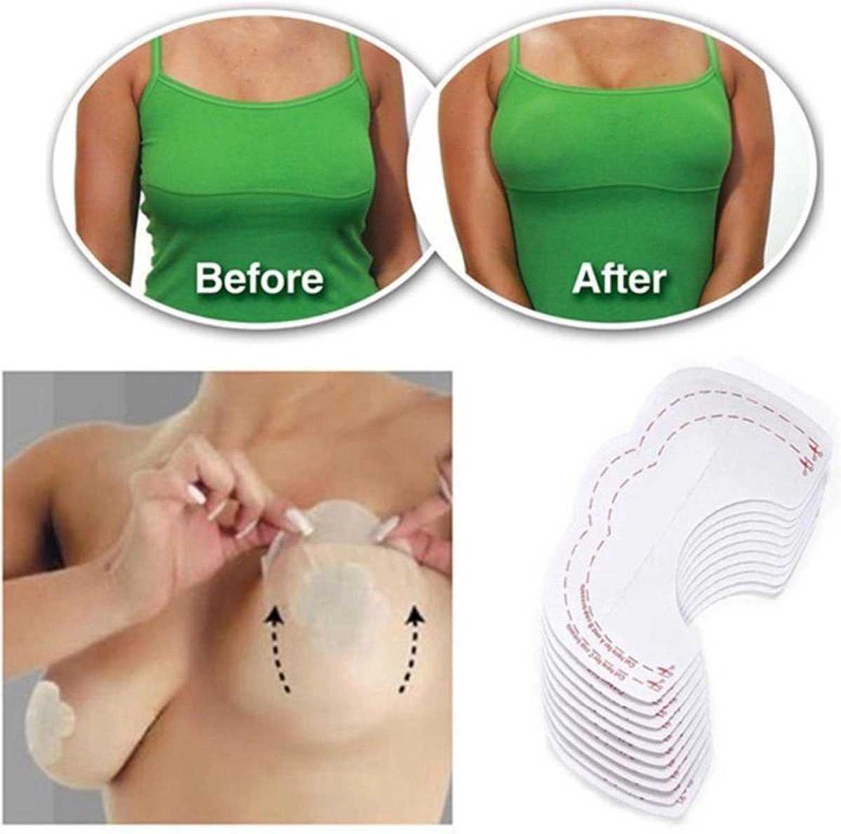 Borvat® Multipack Plakbeha Borstlift Tape Transparant 10 Stuks - Bra Accessories