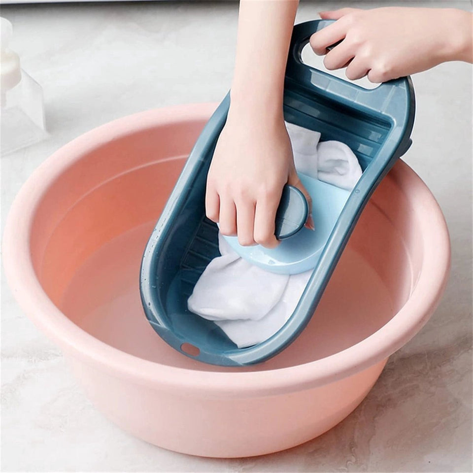 BORVAT Mini Antislip Wasbord - Handmatige Wasmachine met Waskom by BORVAT