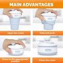 Borvat® Borvat® | Koffiebeker to go - Opvouwbare reisbeker - Duurzaam en BPA-vrij - 350 ml - Grijs - Thermoses Camping & Outdoor