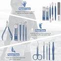 16-Delige Pedicure & Manicure Set - Nagelknippers, Nagelvijl, Nageltang - Blauw by BORVAT