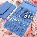 16-Delige Pedicure & Manicure Set - Nagelknippers, Nagelvijl, Nageltang - Blauw by BORVAT