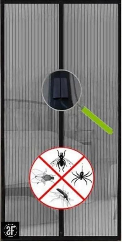 Froys 2 Stuks - Zwart - Vliegengordijn - 100x210 cm - Magneet - Deurhor - Insectenhor - Klamboe - Anti insect - Vliegenhor - Muskietennet -