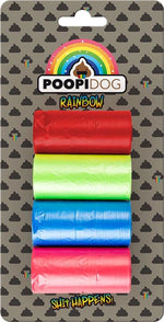 Duvoplus - Hondenpoepzakje - Hond - Poepzakjes Rainbow 4x15st - 32x19cm Meerkleurig - 4st by Duvo
