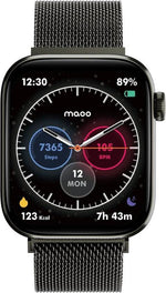 BORVAT ProWatch AMOLED Smartwatch Dames & Heren - Milanese + 3 Siliconen Bandjes - Gun Metal by BORVAT