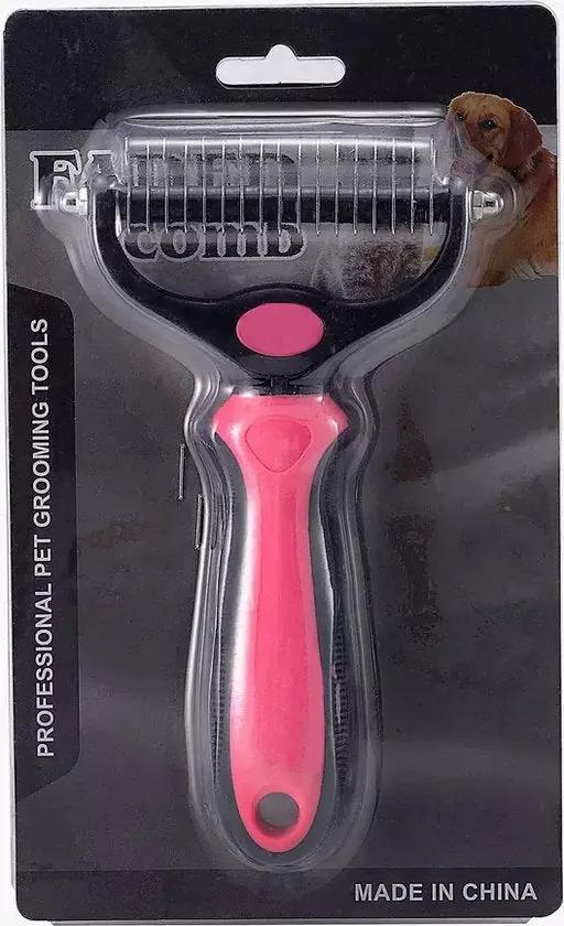 Merkloos Professionele 2-Zijdige 7,5 cm Borstel Huis Dieren Verzorging Tool - Haarverwijderaar voor Huisdieren - Hondenborstel - Kattenborstel - Dog Brush - Cat Brush - Klittenkam -
