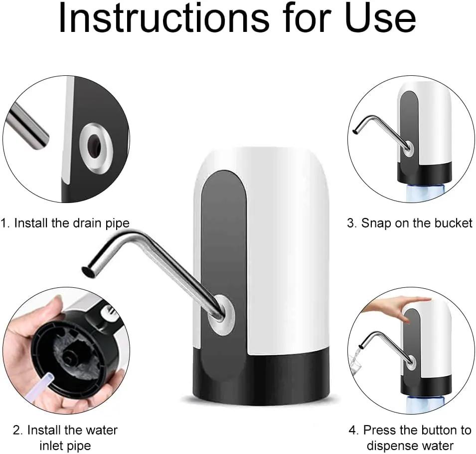 Borvat® Borvat® | Automatic Water Dispenser, Drinking Water Pump, Portable Water Bottle Pump, Electric Water Dispenser, Water Dispenser Pump, Water Bottles Pump, For Kitchen, School, Camping, Office - Utility Pumps Camping & Outdoor