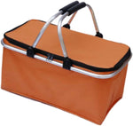 Borvat® Borvat® | Folding Picnic Lunch Bag, Picnic Basket, Camping Hiking Ice Bucket Basket, Portable Storage Basket, Outdoor Picnic Box Oranje - Lunch Bags Tuin & Buiten