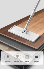 BORVAT Auto Clean Mop - 2-in-1 Dweilsysteem - 360° Draaibare Kop - Inclusief 2 Microvezeldoeken - Wit by BORVAT