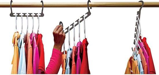 BORVAT Ruimtebesparende Kledinghanger Houder - Kledingkast Organizer - 8 Stuks - Grijs by BORVAT