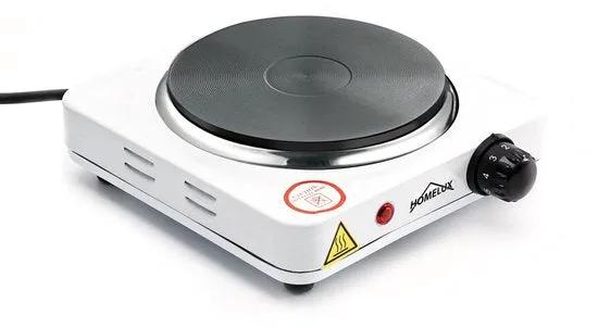 Borvat® Pluto® - HOMELUX - Elektrische kookplaat - Warmhoudplaat - draagbaar -1500W - camping - Wit -
