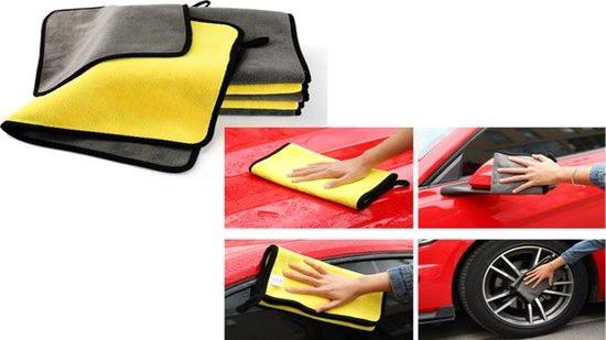 BORVAT Microvezel Auto Droogdoek - 30x60cm - Poetsdoek Auto - Geel/Grijs by BORVAT