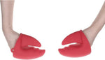 Merkloos IBBO Shop - Siliconen Ovenwanten - Kreeft Klauwen - 2x Pannenlap - Set van 2 stuks - Koken & Bakken - Warmtebestendig - Hittebestendig - Ovenwanten - Ovenhandschoenen - Rood -