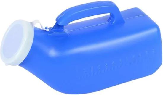 borvat IBBO® - Urine container - Urinaal - Urinebeker - Plasfles - Plasfles Mannen - Urinaal Mannen - 1200ml - Plas Fles Man - Plas Potje - Blauw - GRATIS schoonmaakborstel -