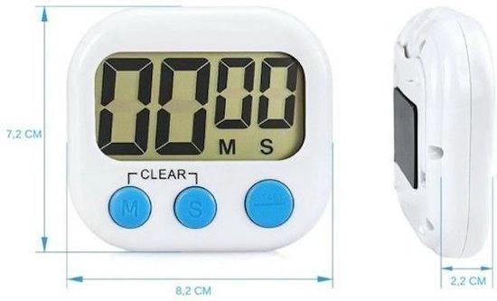 Merkloos 1x Digitale Kookwekker Wit - Groot Display - Magneet -