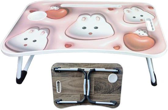 BORVAT Kinder Laptoptafel Opvouwbaar - Met Cartoon Bekerhouder en Tablethouder by BORVAT
