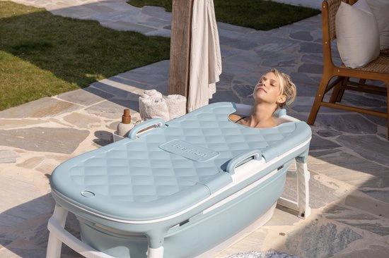 BORVAT Zitbad 138cm - Opvouwbaar Bad - 220L Extra Lang - Volwassenen - Blauw by BORVAT