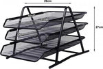 BORVAT Bureau Organizer - Brievenbak 3 Laags Sorteerrek - Uitschuifbare Laden - Metaal - Zwart by BORVAT