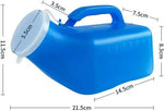 borvat IBBO® - Urine container - Urinaal - Urinebeker - Plasfles - Plasfles Mannen - Urinaal Mannen - 1200ml - Plas Fles Man - Plas Potje - Blauw - GRATIS schoonmaakborstel -