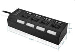 BORVAT USB Hub 4 Poorten 2.0 High Speed - Aan/Uit Knop - LED Verlichting by BORVAT