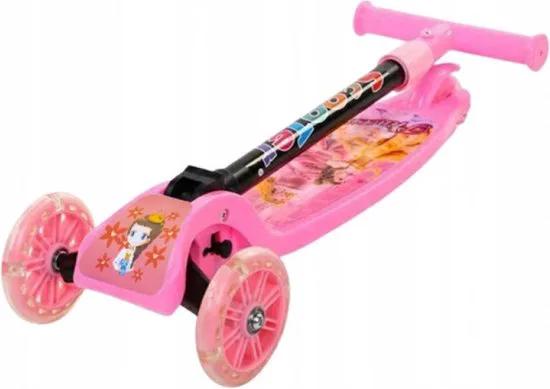 Borvat® IBBO 3 wiel scooter - Kinderstep met in hoogte verstelbaar stuur - Opvouwbare, driewielige, gloeiende balansscooter - Jongens/Meisjes - Roze - Autoped - Scooter -