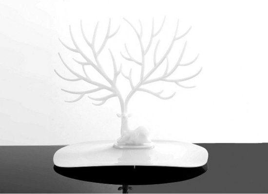 BORVAT Sieradenhouder Hertengewei - Sieraden Display Boompje - Oorbellen Houder Standaard - Wit by BORVAT
