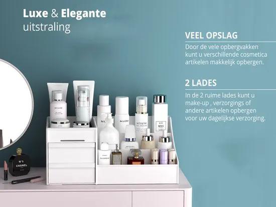 IBBO IBBO® - Make-up Organizer - Make-up Houder - Make-up opslag - Sieraden Bakje - Makkelijk te gebruiken - Dames - Bureau - 28x17x13CM - Wit -