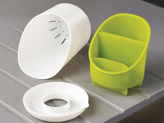 Borvat® Borvat® – Bestek Droger met Uitlekbak – Bestekopberghouder – Droogrek voor Keukengerei - Oranje -