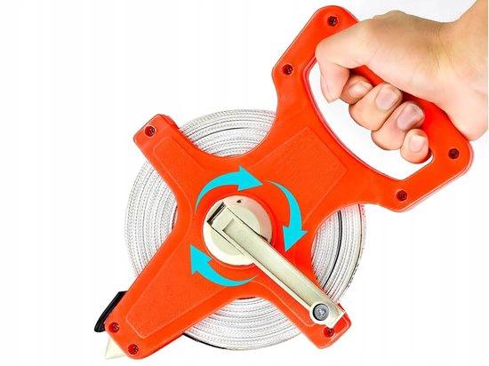 BORVAT Meetlint Rolmaat 30m - Landmeter - Opgerolde Meetband - Nauwkeurig by BORVAT
