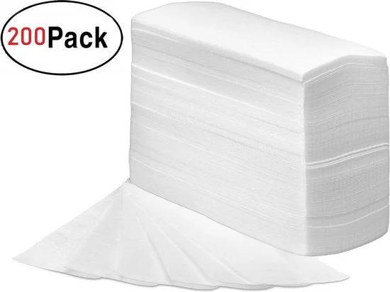 Merkloos Ontharingsstrips - Harsstrips - Waxstrips - Ontharen - Lichaam / Benen / Bikinlijn / Gezicht / Borsthaar / Rughaar - Waxen - Ontharing strips - Lichaamshaar verwijderen – Alle waxsoorten - Gevoelige huid - Vrouwen & Mannen – Epileer strips - 200 Stuk -