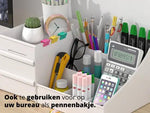 Merkloos Make-Up Organizer - Cosmetica - Opbergdoos - Wit - Nagellak - Creme - Sieraden - Pennenbakje - Bureau - Organizers - Make up -