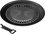 borvat IBBO® - Grillplaat - Bakplaat anti-aanbak - Camping Jack Grill bevestiging voor draagbaar gasfornuis - Diameter 31.5 cm - voor gasfornuis - Antiaanbaklaag - Zwart -
