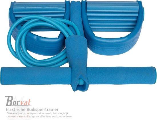 Borvat® Borvat® - Elastische Buikspiertrainer - Elastiek met Handvat en Pedaal - Roze -