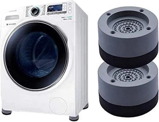 Deluxe HB TrillingDempers Wasmachine -Vuide-pakket van 4 trillingsdempers, universele trillingsdempers, wasmachine Anti-vibratiemat, voor wasmachines, drogers, meubels, koelkast (grijs, 4 cm) - (WK 02122) -