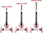 Borvat® IBBO 3 wiel scooter - Kinderstep met in hoogte verstelbaar stuur - Opvouwbare, driewielige, gloeiende balansscooter - Jongens/Meisjes - Roze - Autoped - Scooter -