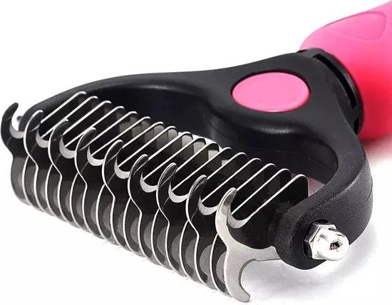 Merkloos Professionele 2-Zijdige 7,5 cm Borstel Huis Dieren Verzorging Tool - Haarverwijderaar voor Huisdieren - Hondenborstel - Kattenborstel - Dog Brush - Cat Brush - Klittenkam -