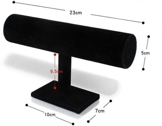 Merkloos Rek Voor Sieraden - Sieradenstandaard - Vertoon Huis Organiser Houder - Tafeltop Hangen Organiser - Armband houder - Sieradenstandaard - Geschikt voor sieraden, horloges en kettingen - 23×7cm - Zwart -