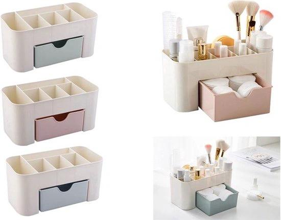 BORVAT Make-up Cosmetica Organizer - 6 Vakken met Lade Crème Blauw by BORVAT