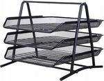 BORVAT Bureau Organizer - Brievenbak 3 Laags Sorteerrek - Uitschuifbare Laden - Metaal - Zwart by BORVAT