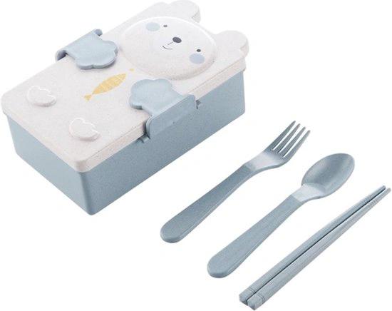 BORVAT Kinder Lunchbox Schattige Beertjes - BPA Vrij met Bestek by BORVAT