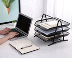 BORVAT Bureau Organizer - Brievenbak 3 Laags Sorteerrek - Uitschuifbare Laden - Metaal - Zwart by BORVAT