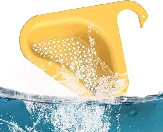 Merkloos IBBO Shop - 2x Gootsteen Organizer - Afvoerzeef - Gootsteen Plug - Gootsteen Bakje - Gootsteen Afvalbakje - Gootsteen Vergiet - Gootsteen Zeef Plastic - Gootsteen Zeefje - Zwaanvorm - 2 STUKS - Geel -