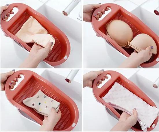 borvat IBBO® - Wasbord - Mini-handwasbord - Gebruikt Om Kleding En Kleine Artikelen - Met De Hand Te Wassen - Ondergoed Washboard - Instrument Washboard - Washboard Voor Kinderen - Handmatige Wasmachine - Niet-elektrisch -