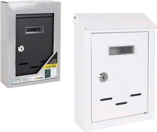 BORVAT Brievenbus Hangend Deluxe - Wandbrievenbus met Krantenvak & Slot - Naambordje - 26x18x6cm - Wit by BORVAT