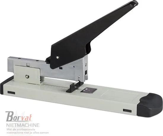 Borvat® Borvat® - Nietmachine lange arm - 24/6 - tot 210 vel - blokhechter - 18 x 28 x 6,5 cm -