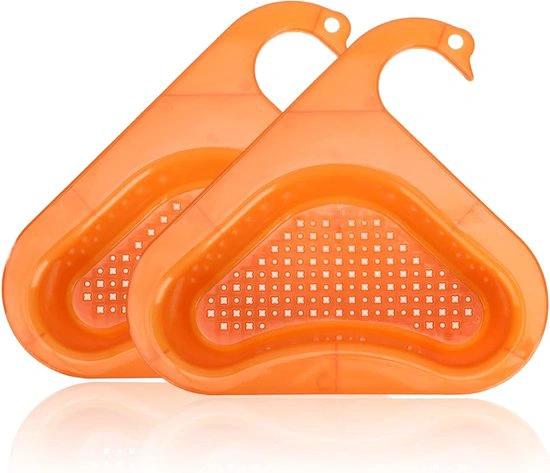 BORVAT Gootsteen Organizer - Afvoerzeef Zwaanvorm - 2 Stuks - Oranje by BORVAT