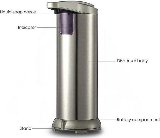 Merkloos Automatische Zeepdispenser - inclusief Batterijen - No Touch Zeep dispenser - Antibacterieel - Desinfectie - Zeeppompje - Automatische Zeeppomp - Zeep dispenser met Sensor -