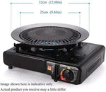 borvat IBBO® - Grillplaat - Bakplaat anti-aanbak - Camping Jack Grill bevestiging voor draagbaar gasfornuis - Diameter 31.5 cm - voor gasfornuis - Antiaanbaklaag - Zwart -